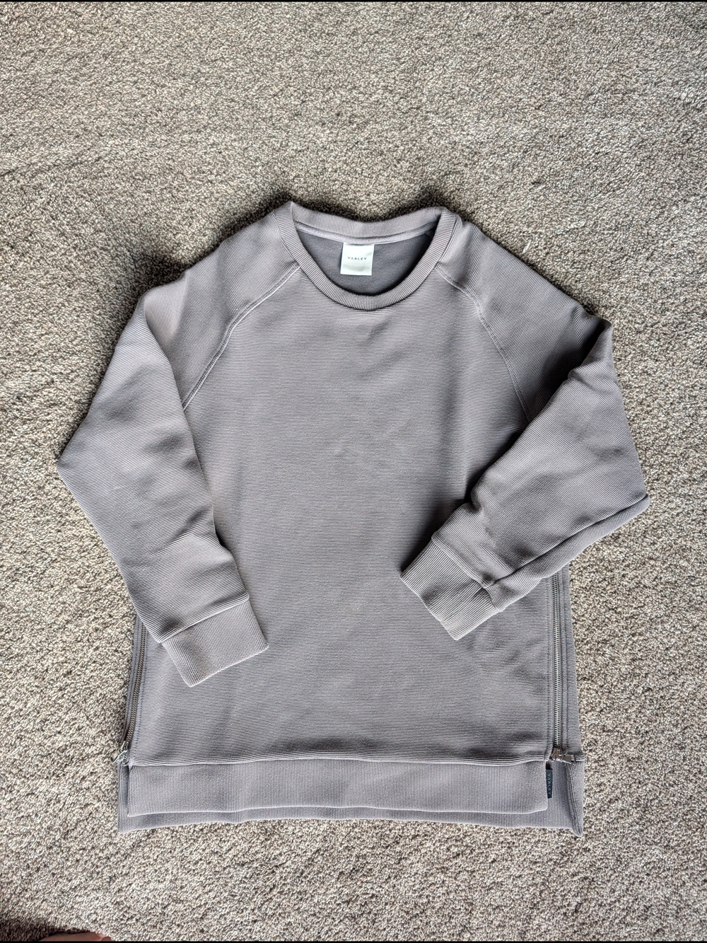 Varley Textured Crew Sweatshirt in Light Taupe